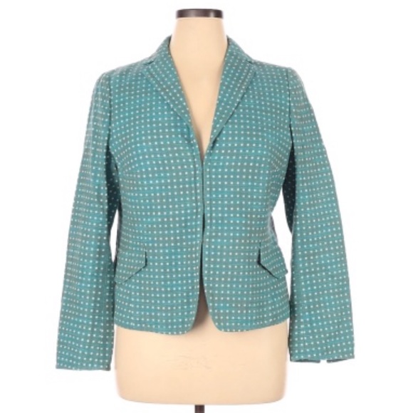 AKRIS PUNTO blue printed linen blazer - Picture 1 of 15